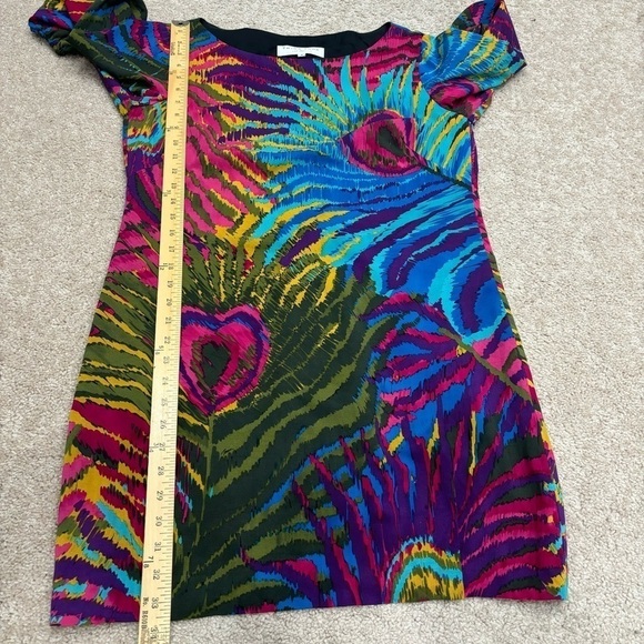 Trina Turk Peacock Print Silk Blend Mini Dress Women’s Size 8 - Picture 12 of 12